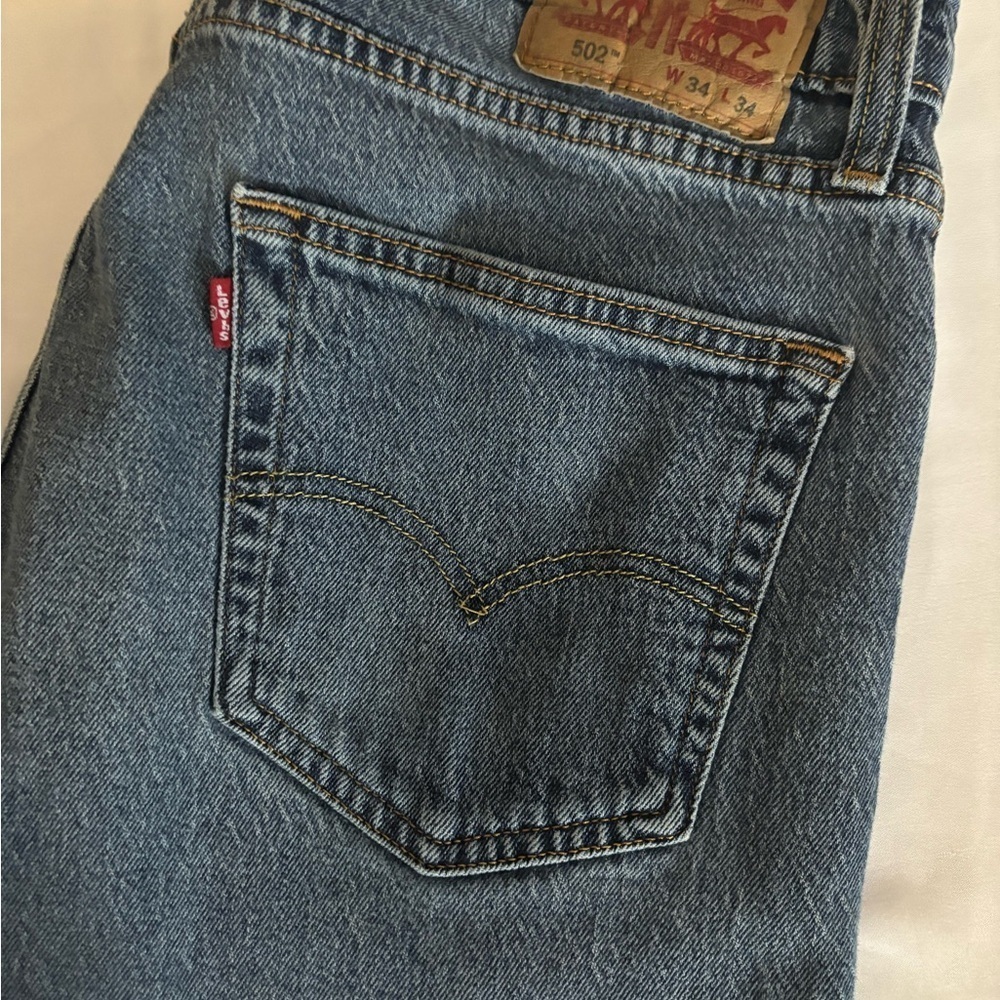 Levi's 502 Straight Fit Blue Jeans - Picture 5 of 6